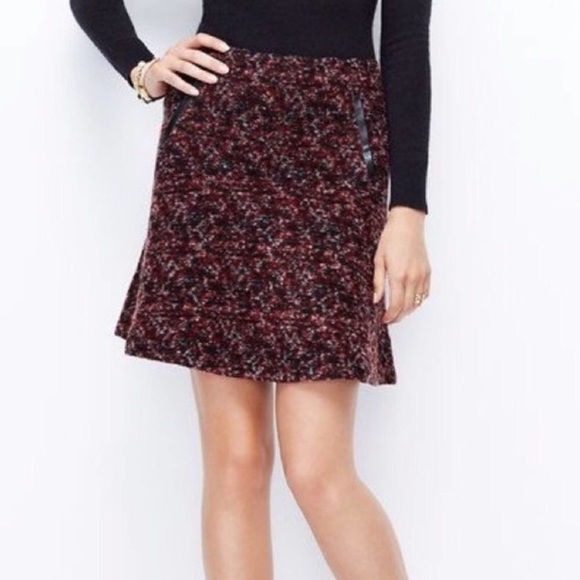Ann Taylor Dresses & Skirts - 🎉2XHP🎉Ann Taylor Red & Black Wool Blend Mini Skirt